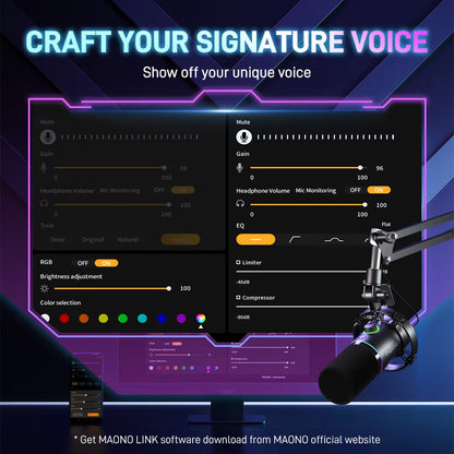 PD200X XLR/USB Dynamic Microphone for Gaming Recording Streaming Youtube Metal Mic with Software Tap-To-Mute Gain Knob