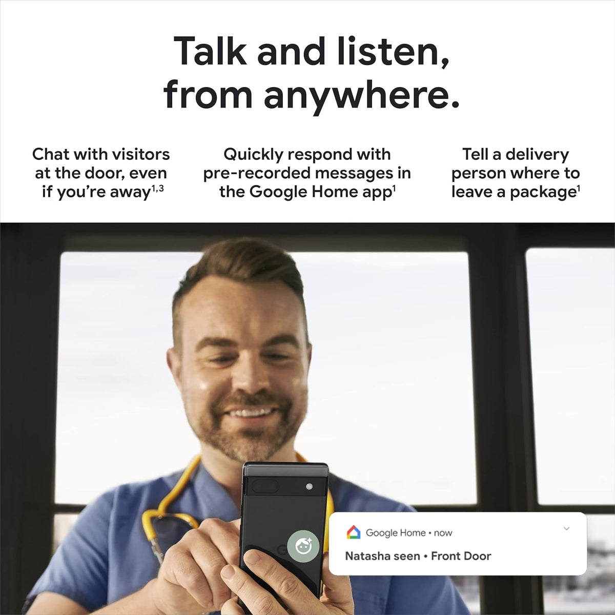 Nest Doorbell (Wired, 2Nd Gen) - Wired Video Doorbell Camera - Doorbell Security Camera - Snow