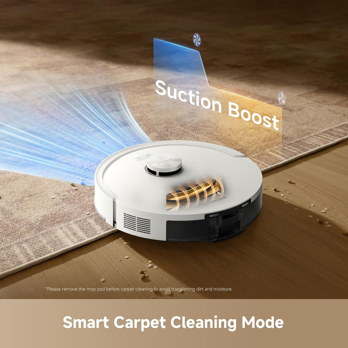 D20 Air plus Robot Vacuum and Mop Combo with 20,000Pa Suction, 120 Days Hands-Free, Anti-Tangling Tech, Auto-Emptying Dock, Deep Carpet Cleaning and Smart Navigation, White
