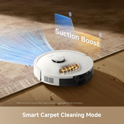 D20 Air plus Robot Vacuum and Mop Combo with 20,000Pa Suction, 120 Days Hands-Free, Anti-Tangling Tech, Auto-Emptying Dock, Deep Carpet Cleaning and Smart Navigation, White