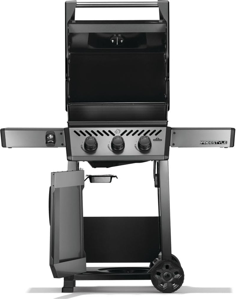 Freestyle 365 Propane Gas BBQ Grill - F365DPGT - Barbecue Gas Cart, with 3 Burners, Folding Side Shelves, Instant Failsafe Ignition, Porcelain Coated Cast Iron Cooking Grids