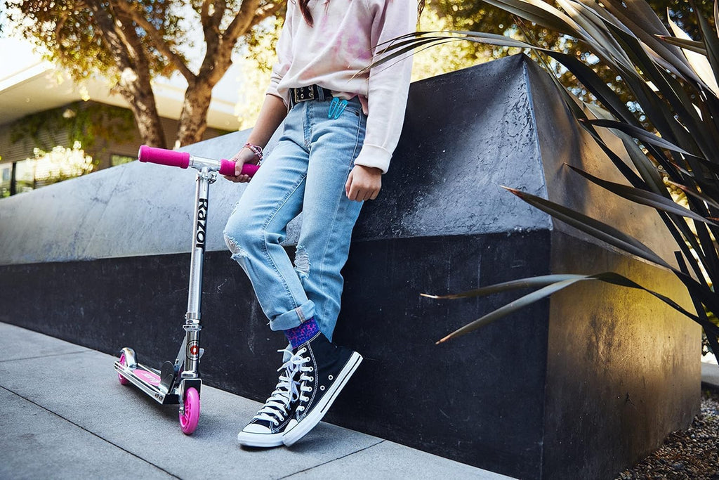 a Kick Scooter, Blue