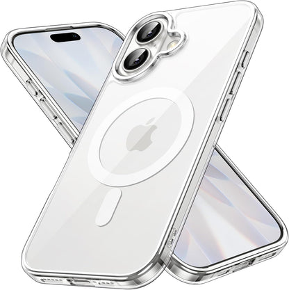 Magnetic Case for Iphone 17 6.3-Inch Compatible with Magsafe, Shockproof Phone Bumper Cover, Anti-Scratch Clear Back (Clear)