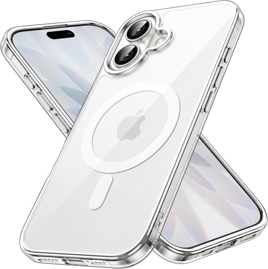 Magnetic Case for Iphone 17 6.3-Inch Compatible with Magsafe, Shockproof Phone Bumper Cover, Anti-Scratch Clear Back (Clear)