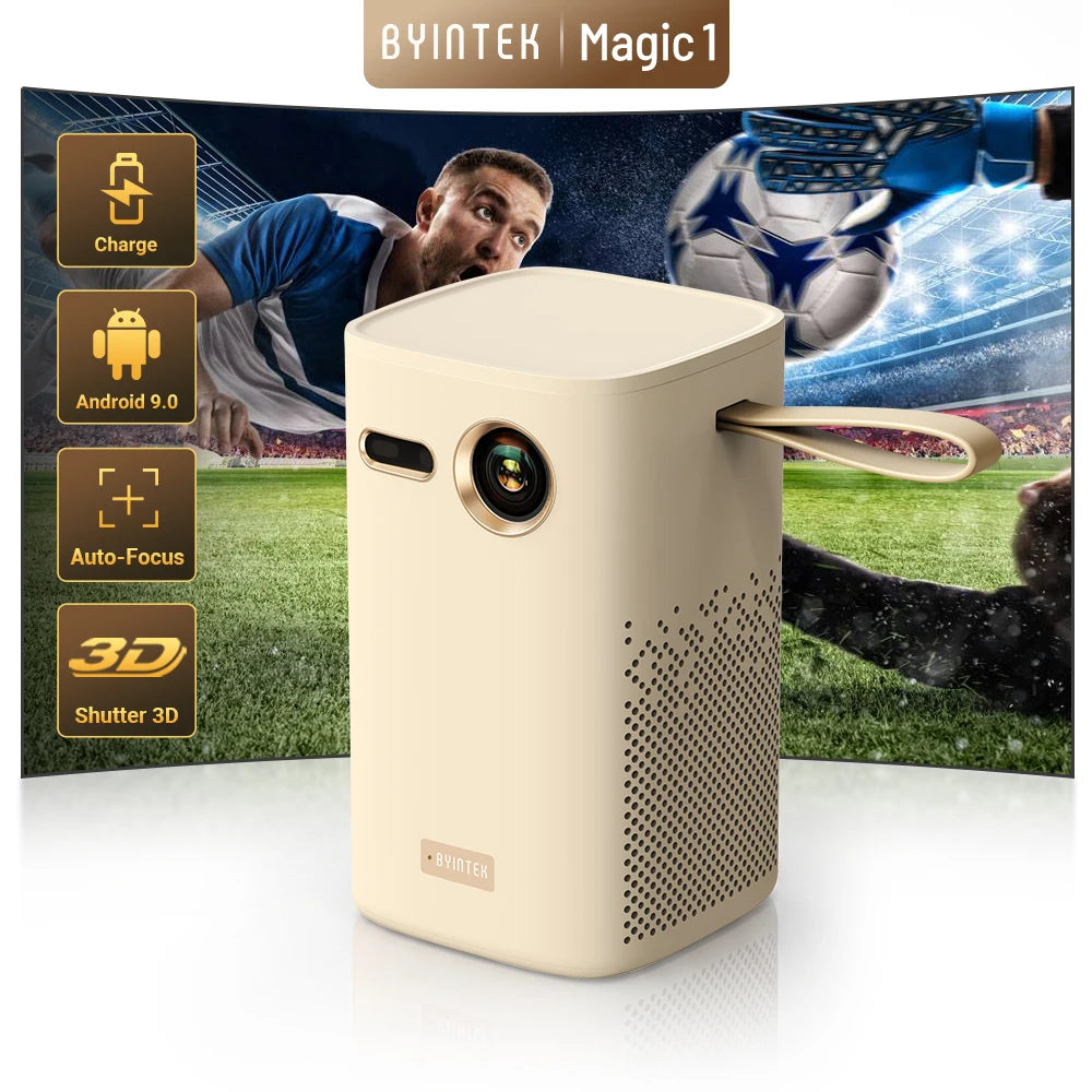 Magic 1 DLP Projector 1080P 400 ANSI Android 9.0 2G+32G Wifi Bluetooth 15000Mah Battery 300 Inch Home Theater Projector