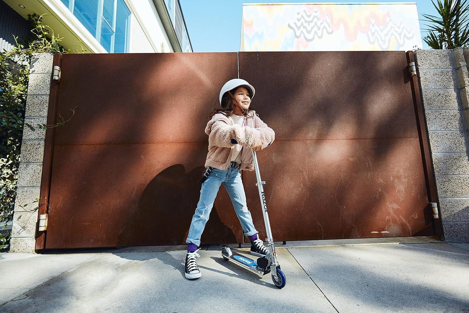 a Kick Scooter, Blue