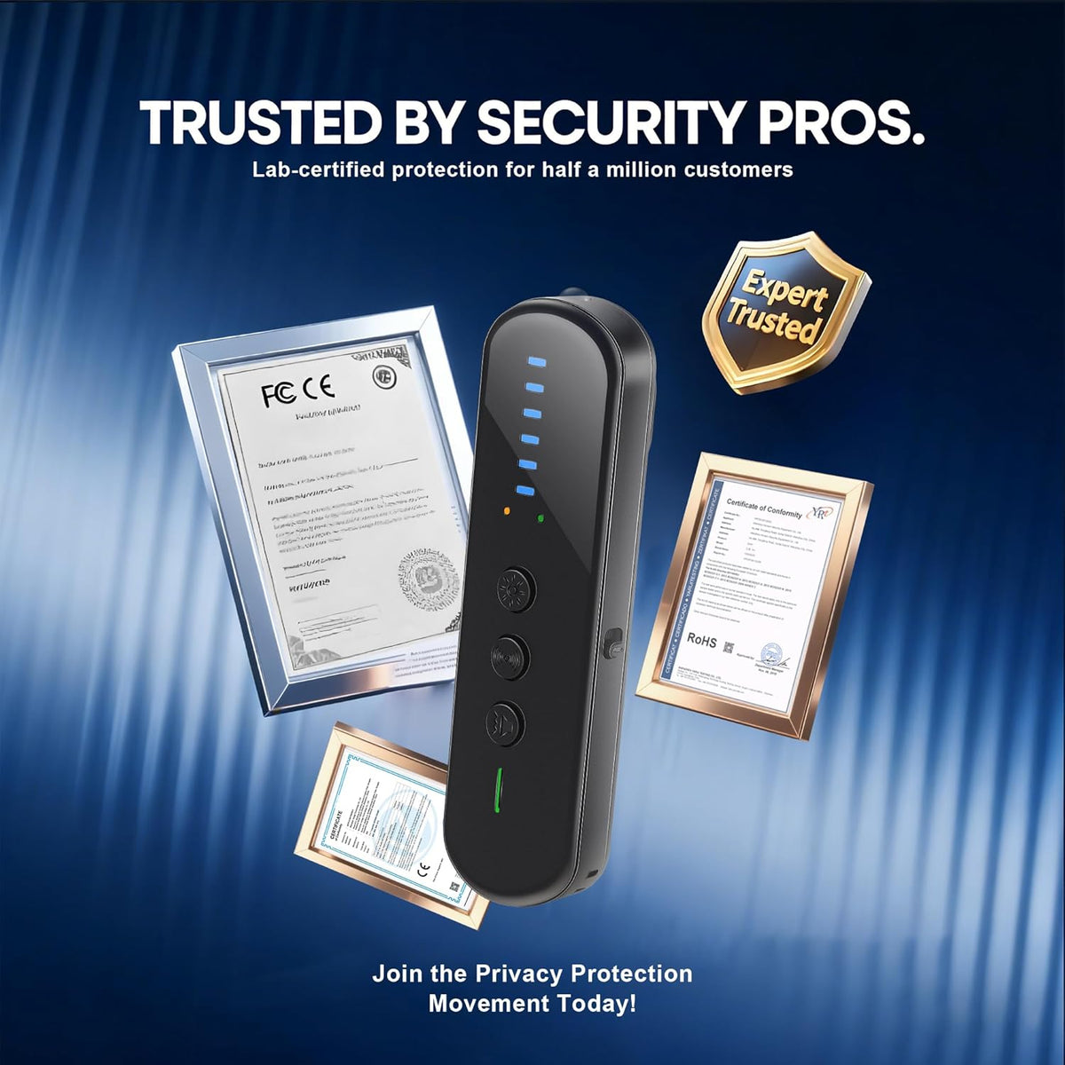 Upgraded Hidden Camera Detector, Ai-Powered Anti-Spy Device, GPS Tracker &amp; Bug Detector, Portable RF Signal Scanner for Hotels, Travel, Home &amp; Office (M) (M)