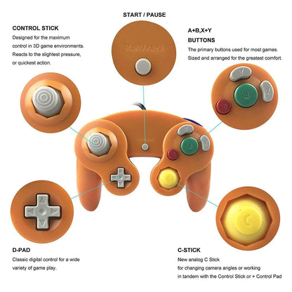 2 Pack Wired NGC Controller Gamepad for Nintendo Gamecube GC &amp; Wii U Console USA
