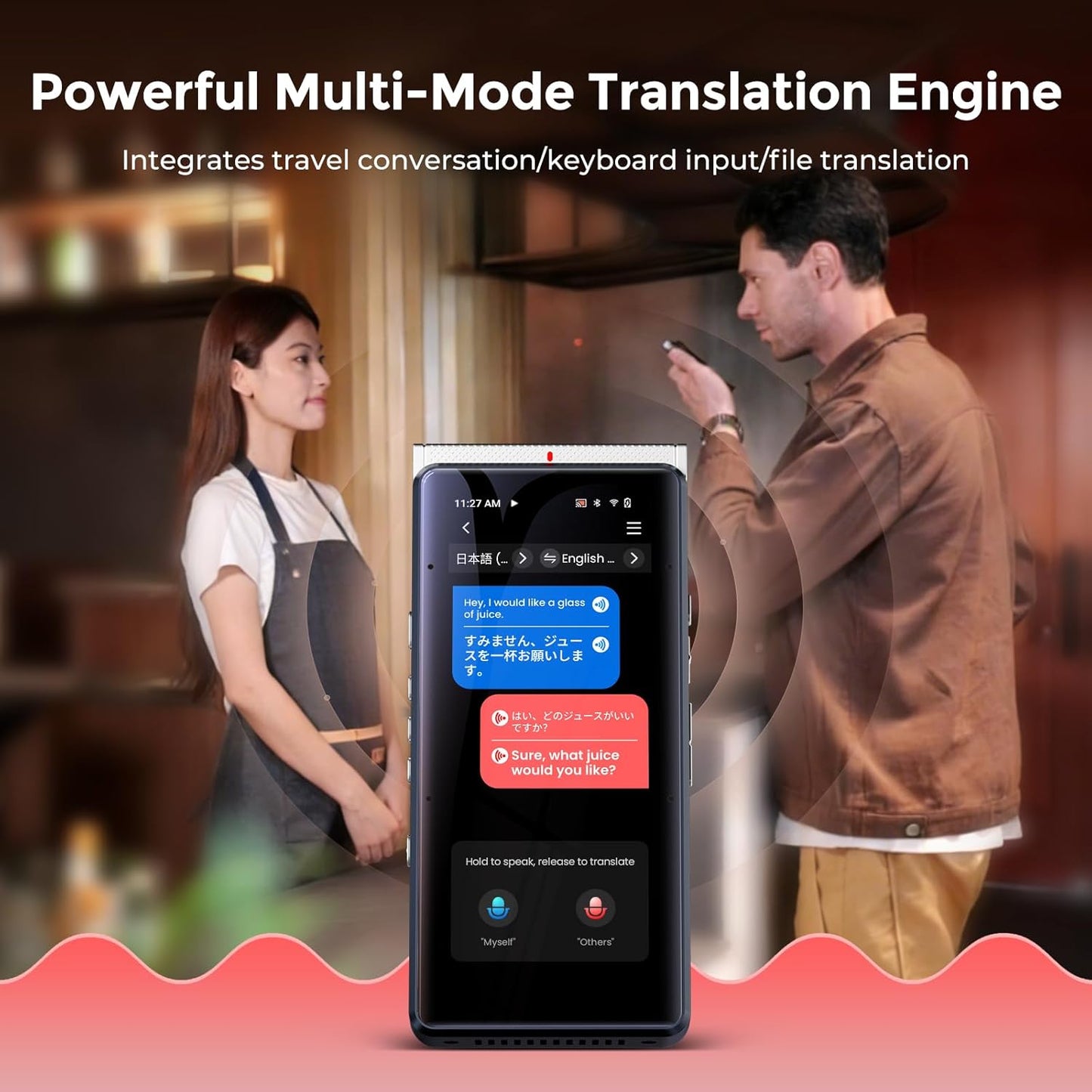 PR1 AI Voice Recorder, Transcription & Translation with AI, 3.99 Inch 64GB Smart Summarize, Offline AI Processing Note Taker for Meeting & Lectures, Translation for Business Travel, Silver
