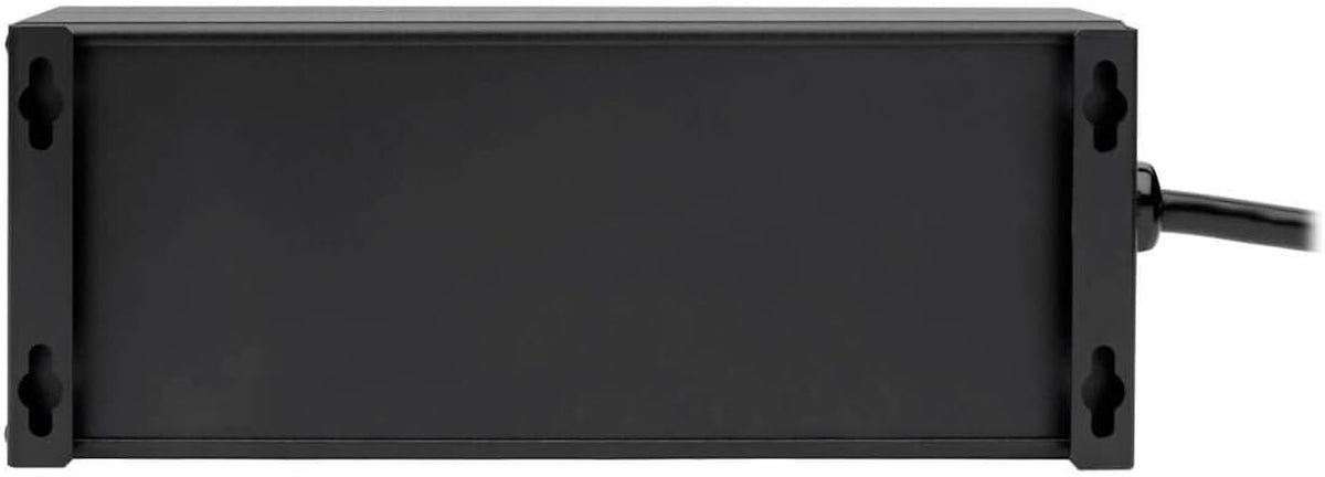 Isobar 6 Outlet Surge Protector Power Strip with 2 USB Charging Ports,10Ft Long Cord, Right-Angle Plug, Metal, 3840 Joules,Lifetime Limited Warranty &amp; $50K Insurance (Ibar6Ultrausbb)Black