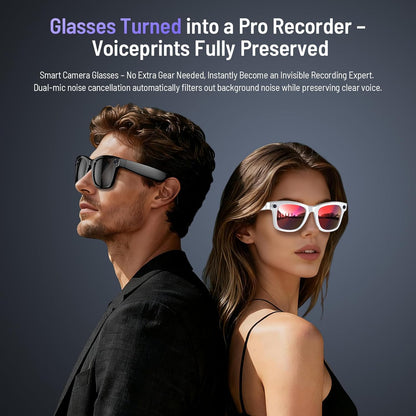 Upgraded Ai Smart Bluetooth Glasses, 800W Anti-Shake Camera Glasses, 1080P Video Recording, Ai Real-Time Translation, Open-Back Headphone Audio, Voice Assistant, Sunglasses for Men Women