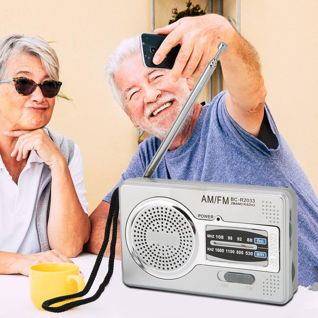 AM FM Radio, Portable Pocket Mini Battery Powered Radio with Loudspeaker Headphone Jack, Vintage Transistor Radio for Home, Travel, Camping, Work, Study and Emergency, Elderly