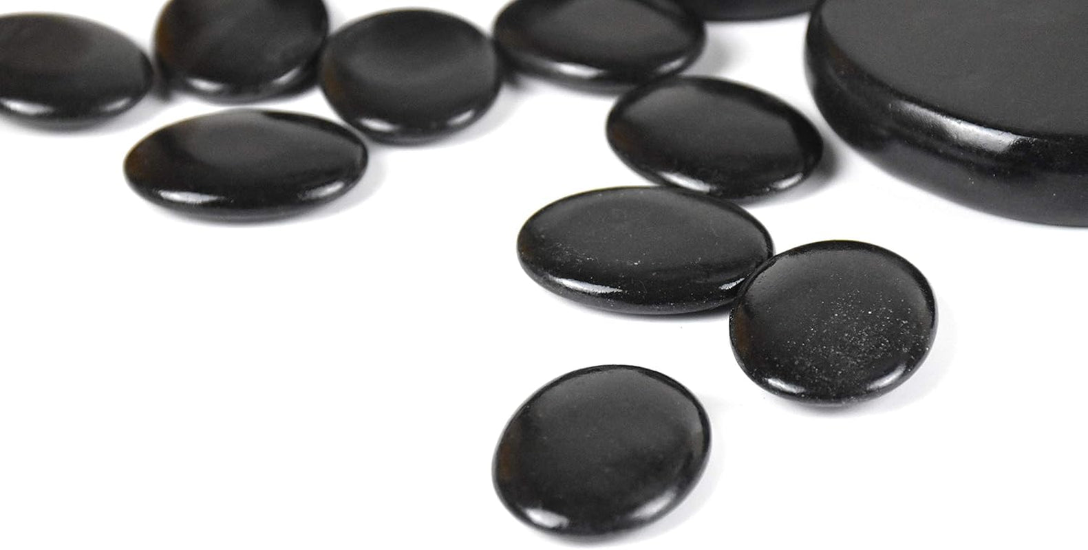 12Pcs Hot Massage Stones Set Natural Lava Basalt Heated Warmer Stone for Spa Massage Black