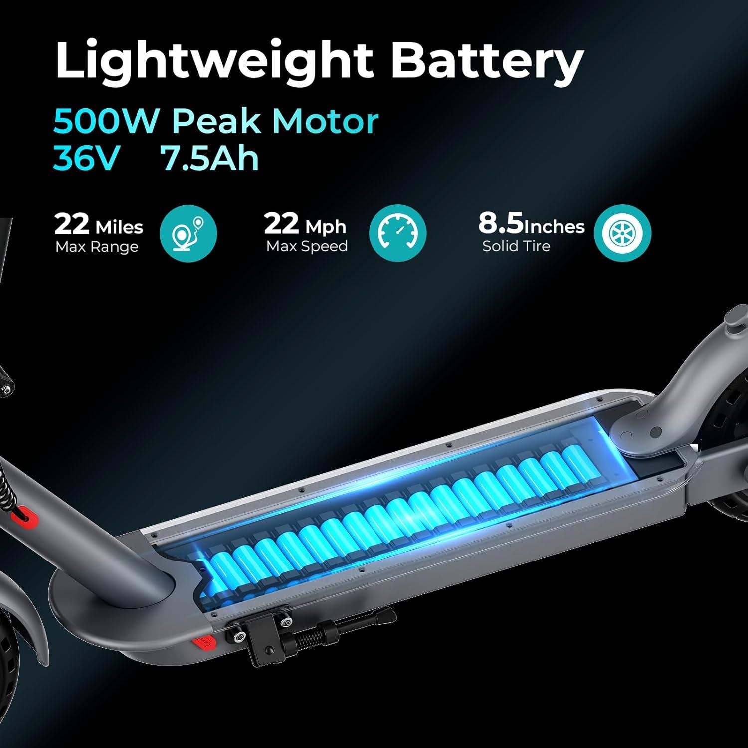 Foldable Scooter Adults, Heavy-Duty Kick Scooter, Max Speed 15 MPH, Patineta Desplazamientos Para Adultos, 8.5" Solid Tire, Folding Lightweight Scooter for Adults and Kids
