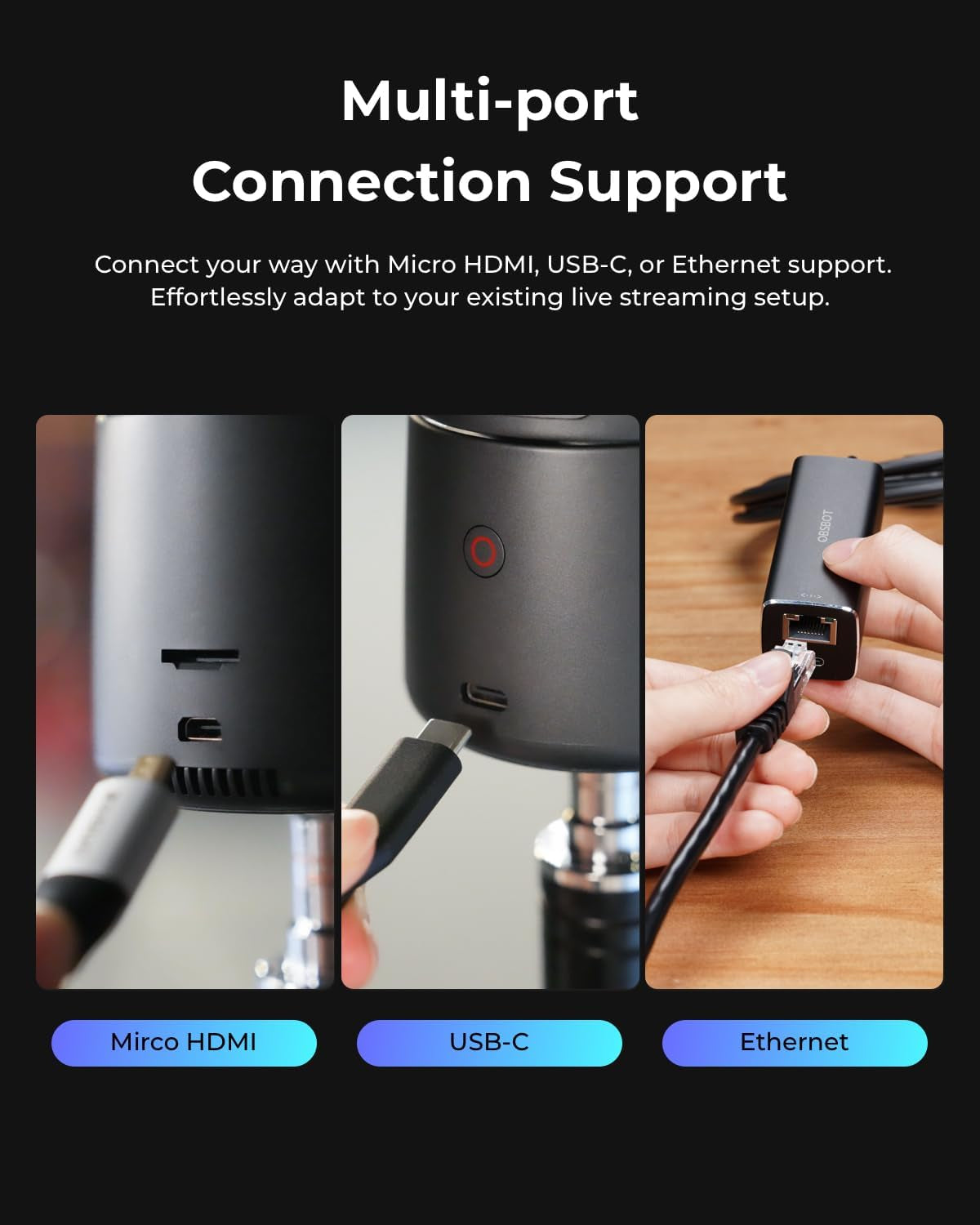 Tail Air Streaming Camera 4K, AI Tracking PTZ Camera with NDI Support, Intelligent APP, Gesture Control, Hdmi/Usb-C/Wifi Video Camera for Streaming, Youtube, Church, Worship, Sports, Etc.