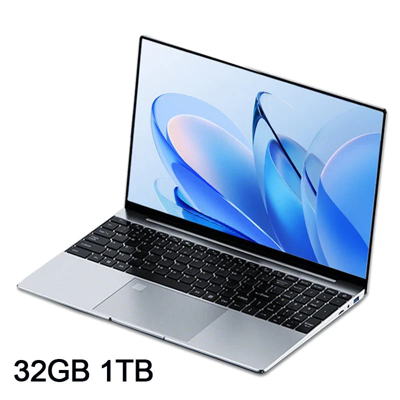 15.6"  Core I7 8550U Portable Laptops Windows 11 32GB 2TB Fingerprint Unlock Backlit Keyboard Gamer Study Office Notebook