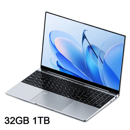 15.6"  Core I7 8550U Portable Laptops Windows 11 32GB 2TB Fingerprint Unlock Backlit Keyboard Gamer Study Office Notebook