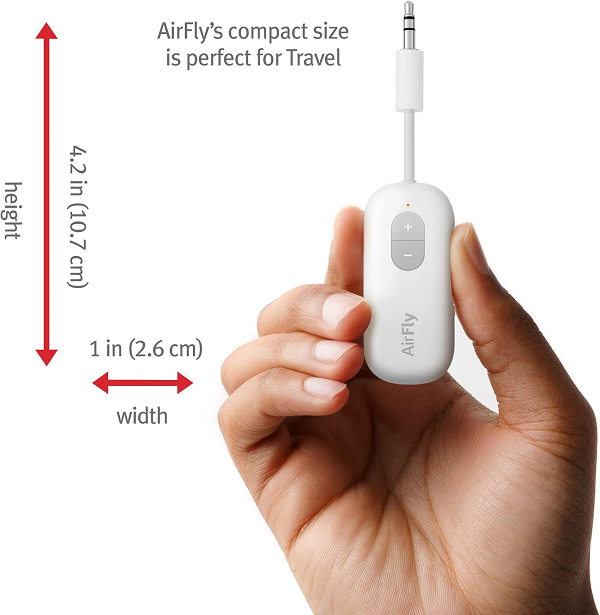 Airfly SE, Bluetooth Wireless Audio Transmitter for Airpods/Wireless or Noise-Cancelling Headphones; Use with 3.5 Mm Audio Jack on Airplanes, Gym Equipment or Ipad/Tablets (Cool White)