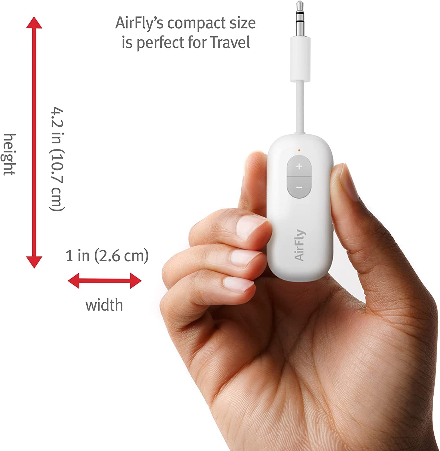 Airfly SE, Bluetooth Wireless Audio Transmitter for Airpods/Wireless or Noise-Cancelling Headphones; Use with 3.5 Mm Audio Jack on Airplanes, Gym Equipment or Ipad/Tablets (Cool White)