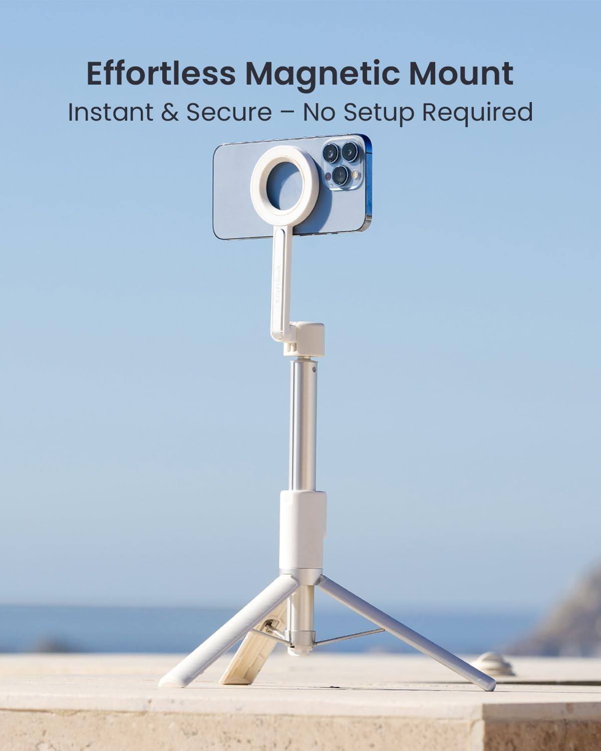 Magnetic Selfie Stick Tripod for Iphone, 64” Phone Tripod for Magsafe, Travel Tripod Stand with Remote for Cell Phone Video Recording