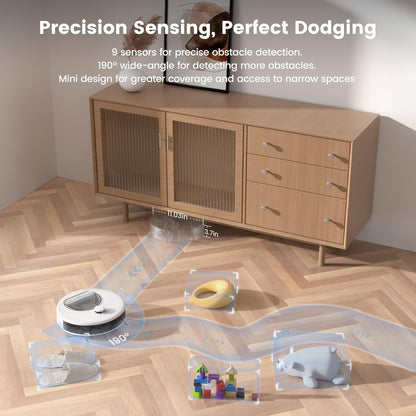 Robot Vacuum and Mop Combo, 6000Pa, Dtof Lidar, (L6 Aqua) | 6000Pa Suction, Anti-Tangle, 150 Min Runtime, 3.7" Slim, 5G Wifi/App/Alexa, Pet Hair, Hard Floors, Carpets, Home