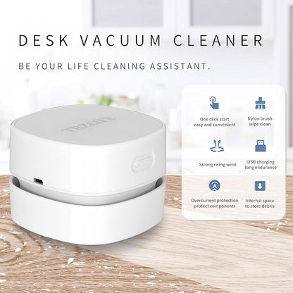 Desk Vacuum Cleaner, Office &amp; Home Desktop Cleaner, Ideal Gift | 2 AA Battery Powered Cordless Mini Vacuum for Office Desks &amp; Home Countertops. Sleek Office-Home Accessory for Holiday Gift