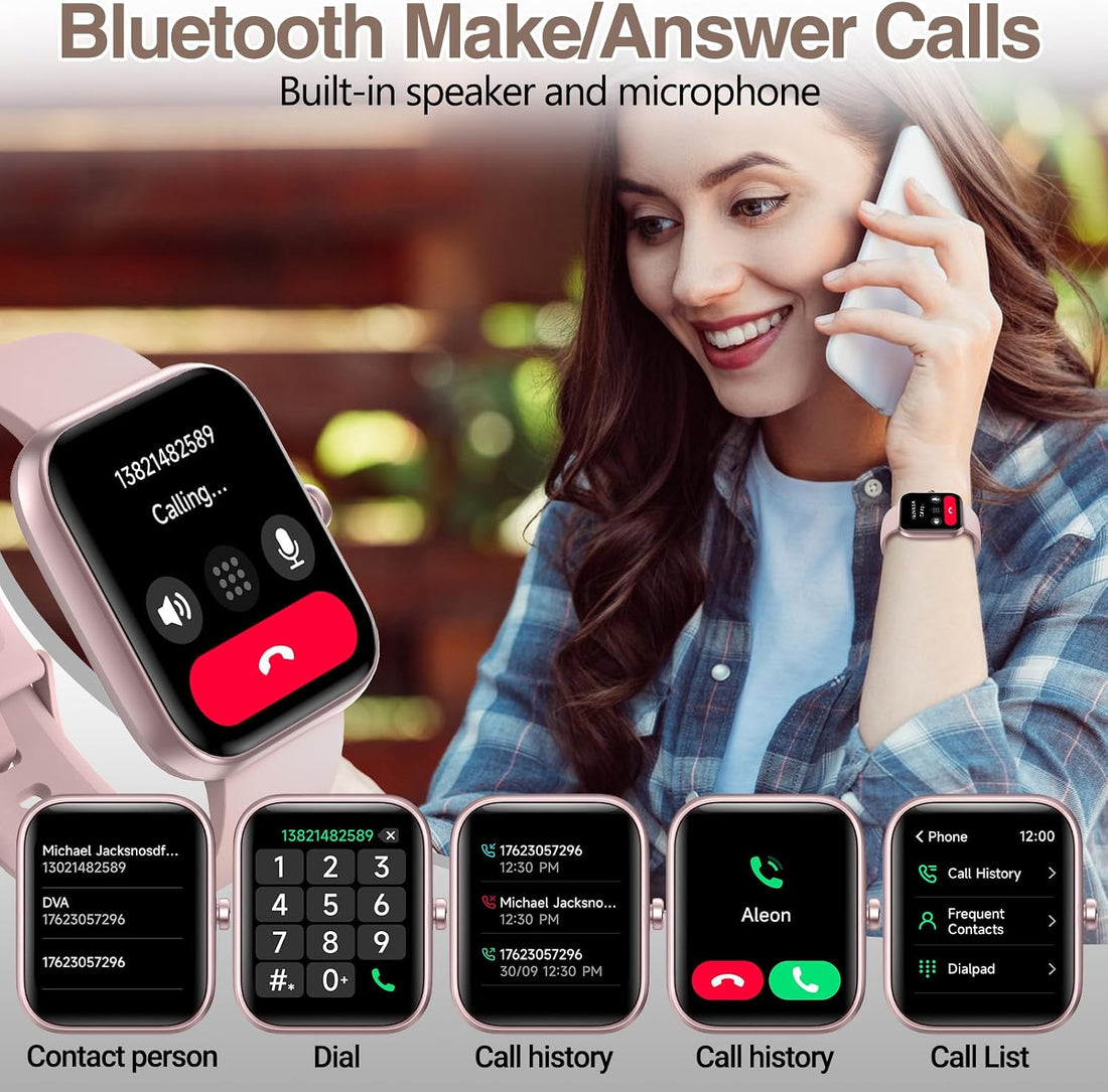 Smart Watch for Men Women with Bluetooth Call,Alexa Built-In Smartwatch,1.83"Diy Dial Fitness Watch with Sleep Heart Rate Spo2 Monitor,100+ Sport Mode,Ip68 Waterproof Watch Compatible with Android Ios