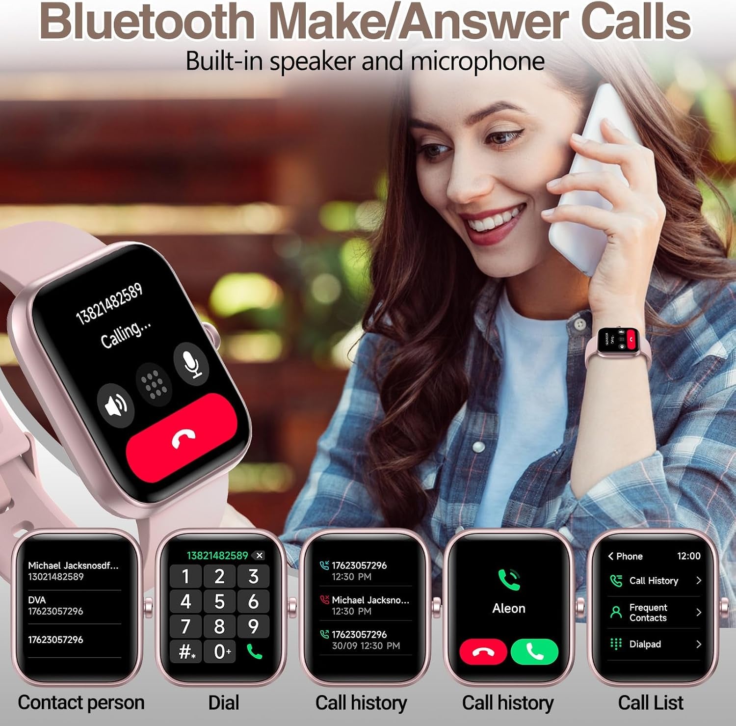 Smart Watch for Men Women with Bluetooth Call,Alexa Built-In Smartwatch,1.83"Diy Dial Fitness Watch with Sleep Heart Rate Spo2 Monitor,100+ Sport Mode,Ip68 Waterproof Watch Compatible with Android Ios