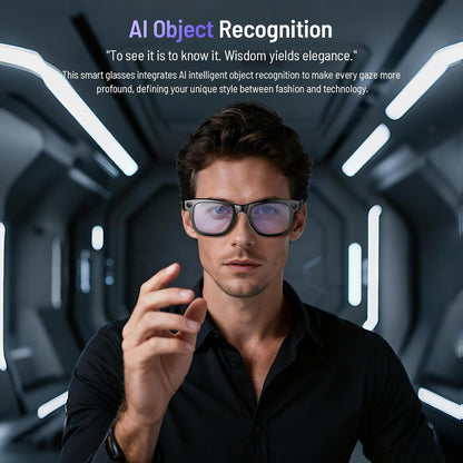 Upgraded Ai Smart Bluetooth Glasses, 800W Anti-Shake Camera Glasses, 1080P Video Recording, Ai Real-Time Translation, Open-Back Headphone Audio, Voice Assistant, Sunglasses for Men Women