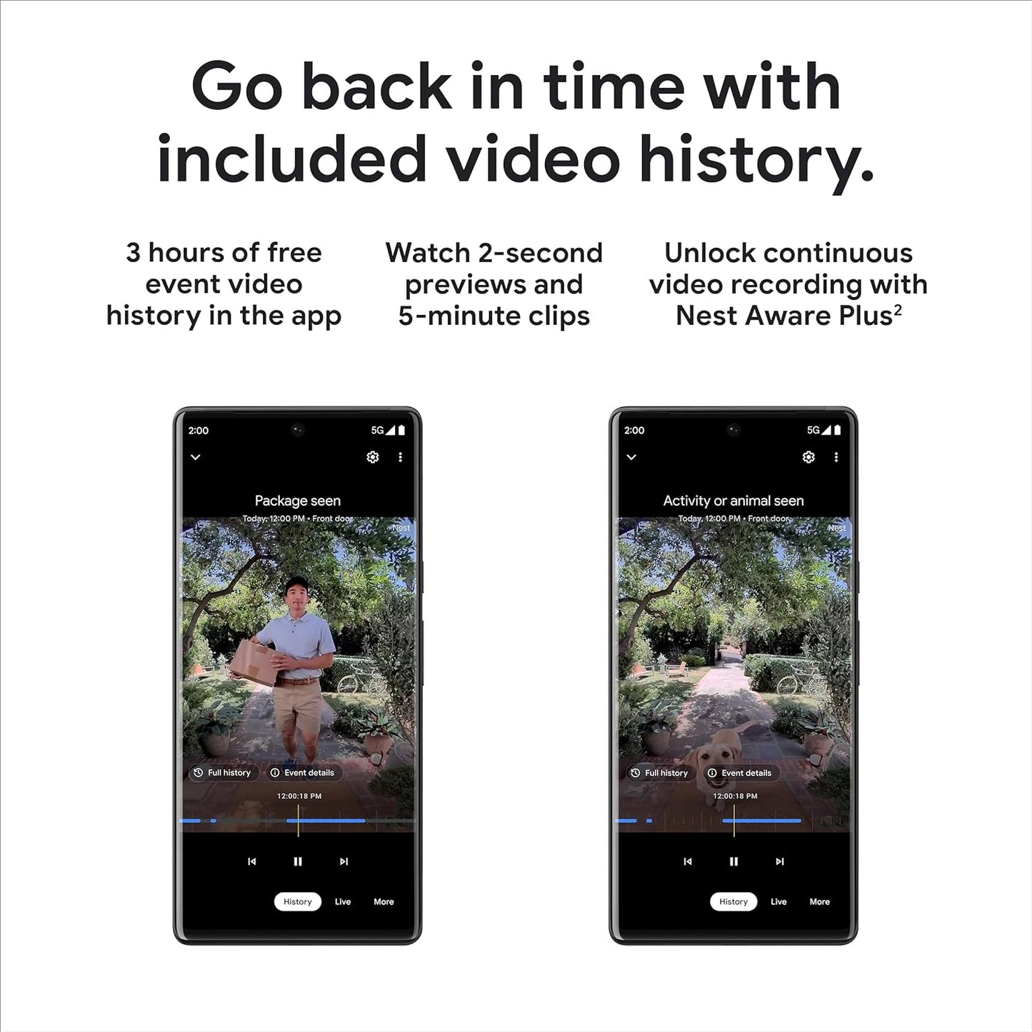 Nest Doorbell (Wired, 2Nd Gen) - Wired Video Doorbell Camera - Doorbell Security Camera - Snow