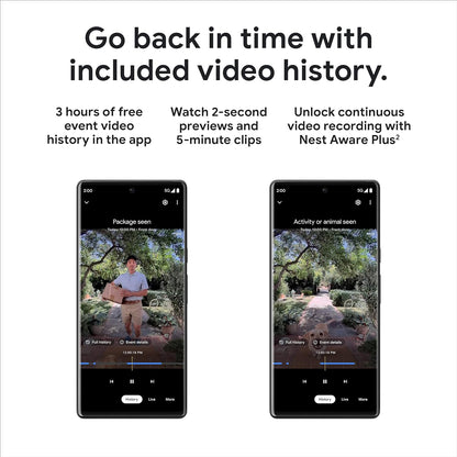 Nest Doorbell (Wired, 2Nd Gen) - Wired Video Doorbell Camera - Doorbell Security Camera - Snow