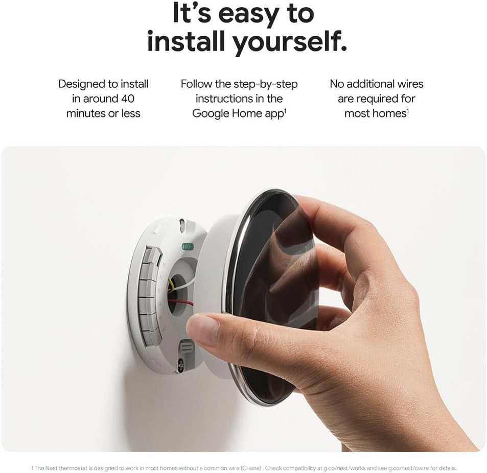 Nest Learning Thermostat (4Th Gen) with Nest Temperature Sensor (2Nd Gen) - Energy Saving Smart Thermostat with Adaptive Eco - Works with Alexa and  Home App - Polished Obsidian