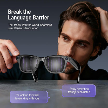 Upgraded Ai Smart Bluetooth Glasses, 800W Anti-Shake Camera Glasses, 1080P Video Recording, Ai Real-Time Translation, Open-Back Headphone Audio, Voice Assistant, Sunglasses for Men Women