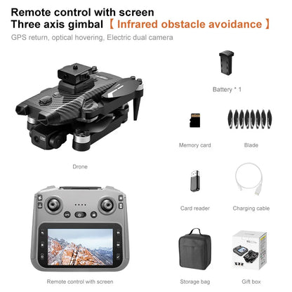 RG808 PRO GPS Drone 8K HD 3-Axis Gimbal 25Min Long Flight Time Large Screen Remote Control 5G Wifi FPV Brushless Fold Aircraft