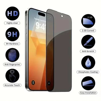 5Pcs Full Cover Privacy Screen Protector for Iphone 16 11 12 13 14 Pro Max Mini 8K Anti-Spy Glass for Iphone 15 PRO XR X XS MAX