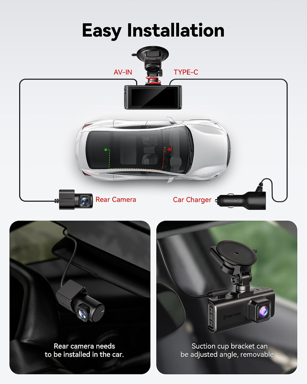 4K Dash Cam Front and Rear, STARVIS 2 Sensor, Touch Screen 3.18", Voice Control, 20Mb/S 5.8Ghz Wifi 6 Car Dashcam with 128GB Card, GPS, Night Vision, Emergency Lock, Parking Mode(F7N Touch)