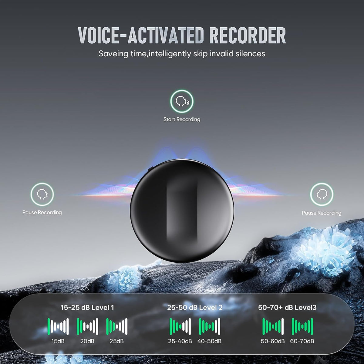 136Gb(9800Hours) Magnetic Voice Activated Recorder, Digital Voice Recorder with DSP 5.0 Ai-Intelligent Noise Cancellation, HD Audio Recording Device for Lectures Meetings Interviews Classes