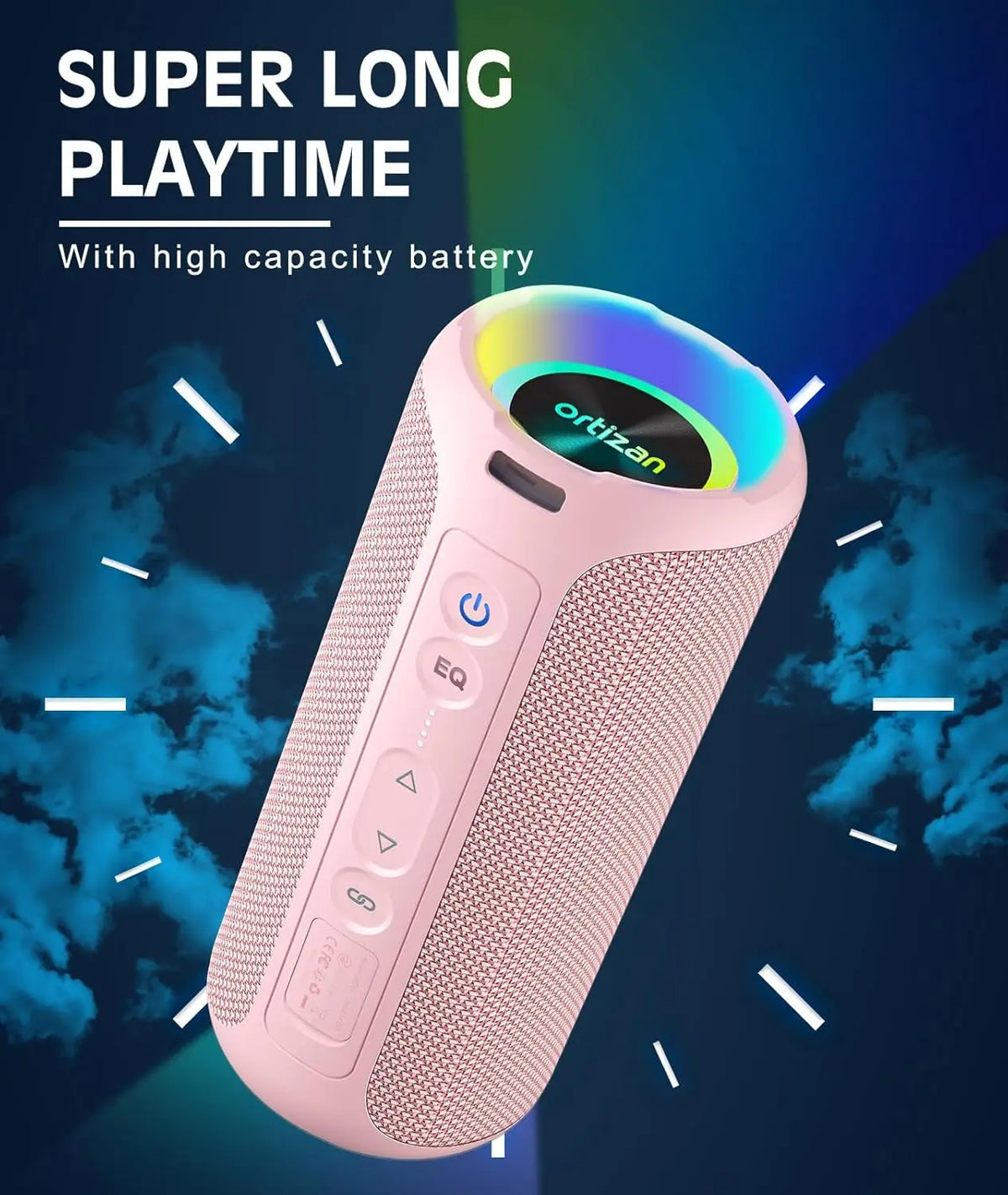 X8 Pro, Waterproof Portable Bluetooth Speaker, RGB Lights, Premium Sound Quality