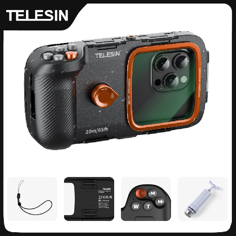 Diving Waterproof Phone Case Universal Phone Camera Shoot Hand Grip Holder Shooting Aid Remote Control Handle