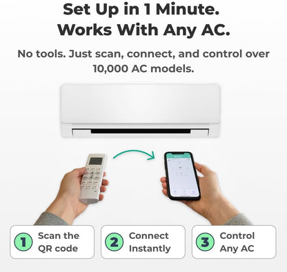 Sky, Smart Home Air Conditioner System - Quick &amp; Easy Installation. Maintains Comfort with Energy Efficient App - Automatic On/Off. Wifi, Google, Alexa and Siri. (White)