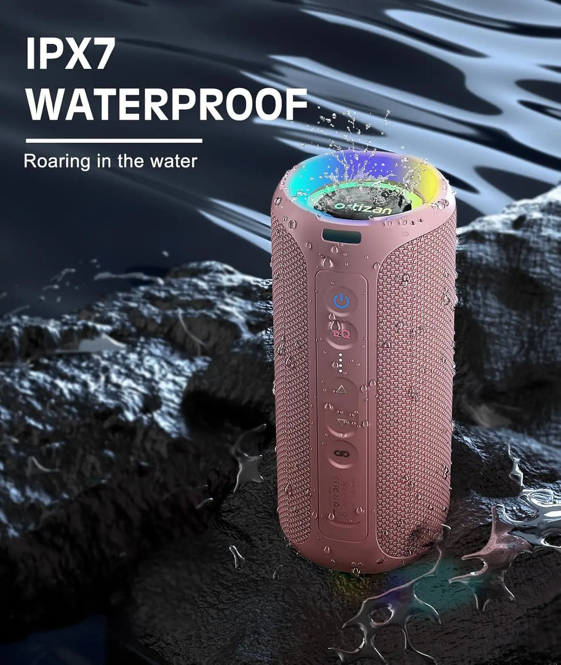 X8 Pro, Waterproof Portable Bluetooth Speaker, RGB Lights, Premium Sound Quality