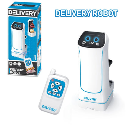 2.4Ghz Remote Control Food Delivery Robot Toy, Remote Control Toy Robot with Light and Music, Children&