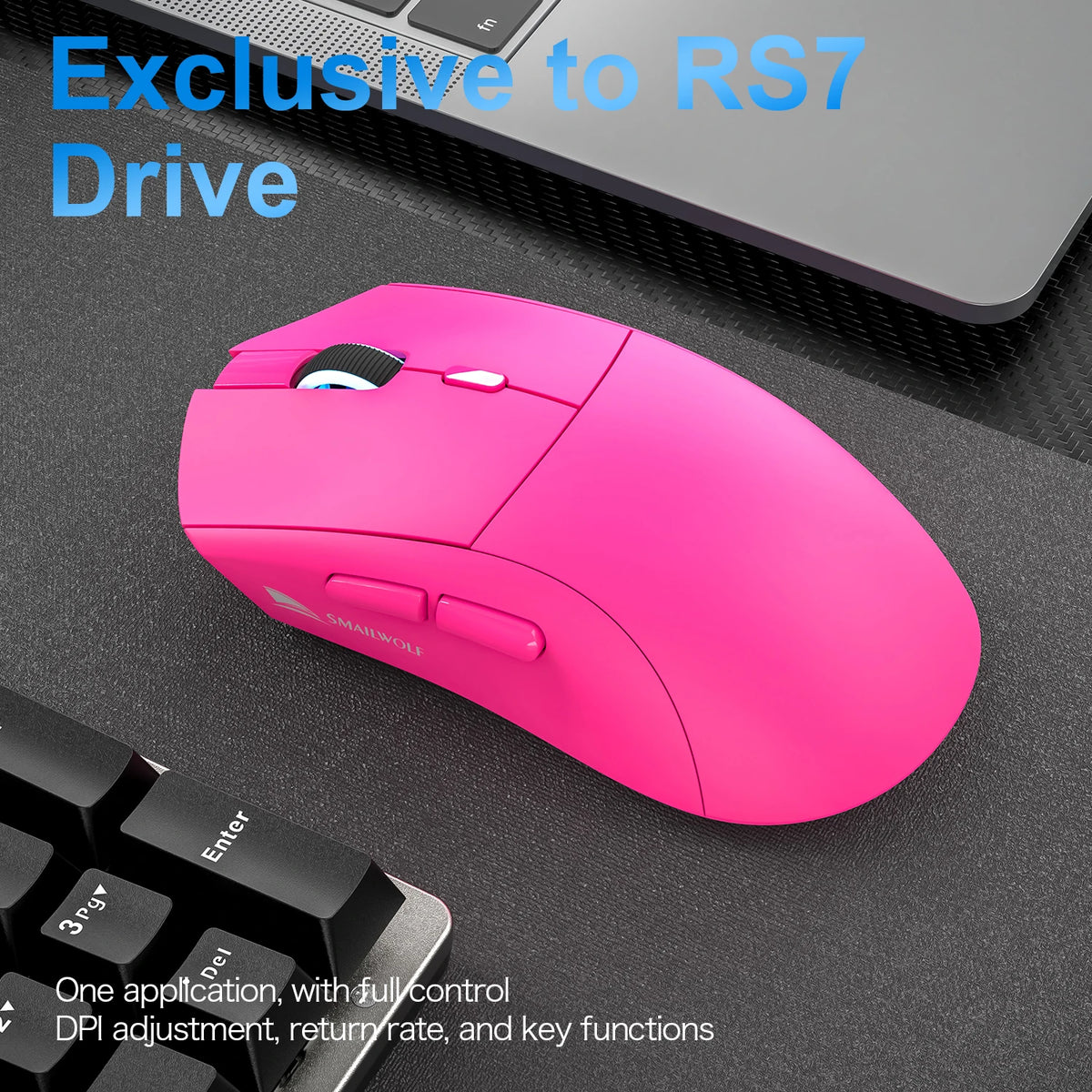 RS7 Bluetooth Wireless Three-Mode E-Sports Gaming Mouse 2000DPI Six-Speed Adjustable PAW3311 Gaming Office Mouse