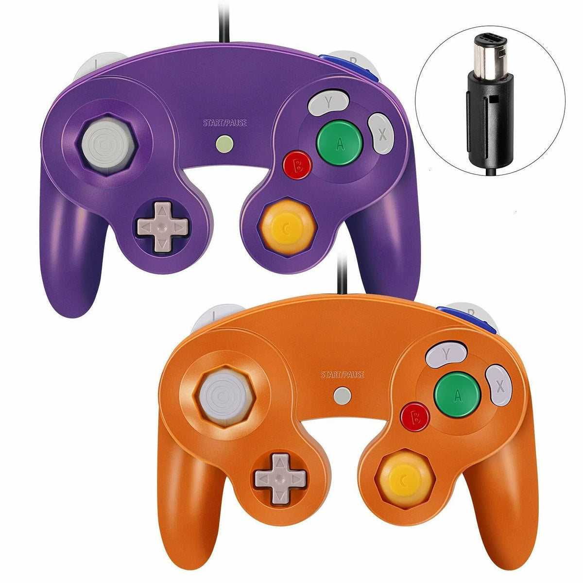 2 Pack Wired NGC Controller Gamepad for Nintendo Gamecube GC &amp; Wii U Console USA