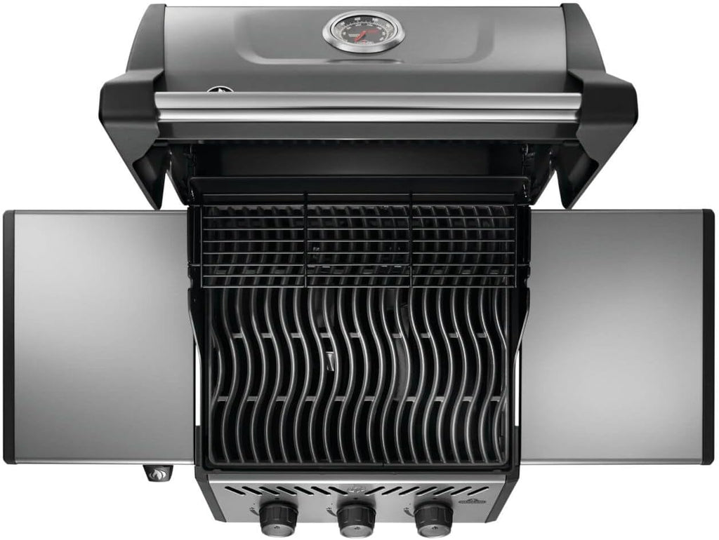 Freestyle 365 Propane Gas BBQ Grill - F365DPGT - Barbecue Gas Cart, with 3 Burners, Folding Side Shelves, Instant Failsafe Ignition, Porcelain Coated Cast Iron Cooking Grids