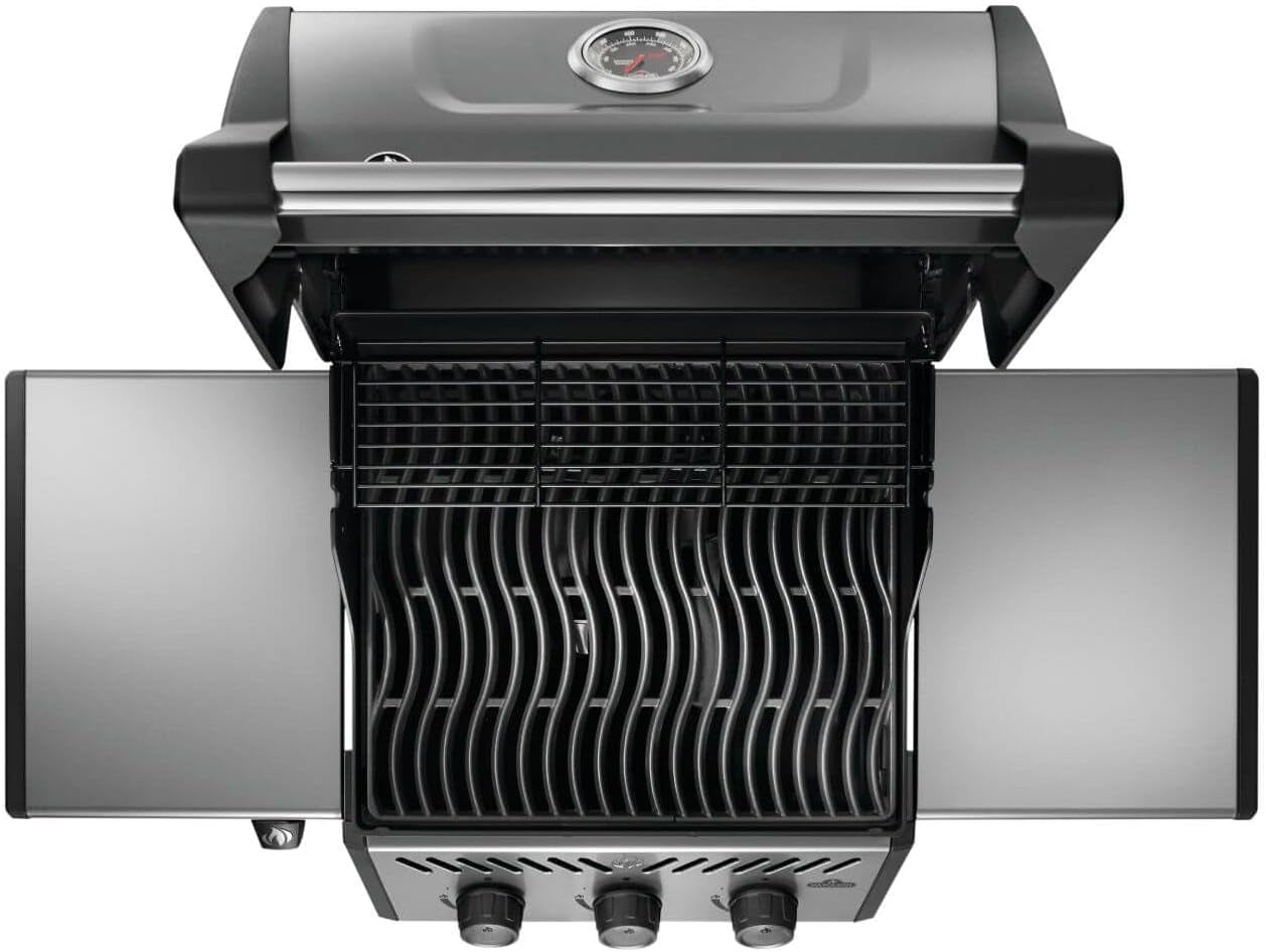Freestyle 365 Propane Gas BBQ Grill - F365DPGT - Barbecue Gas Cart, with 3 Burners, Folding Side Shelves, Instant Failsafe Ignition, Porcelain Coated Cast Iron Cooking Grids