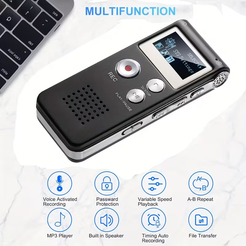 16GB Digital Voice Recorder – Sound Activated, Lectures, Meetings