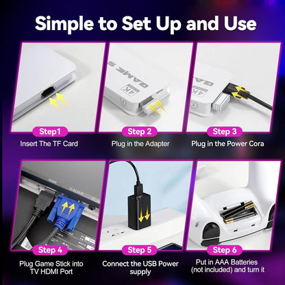 2025 Upgraded Retro Gaming Console, 4K HDMI Video Game Consoles with 40,000+ Games &amp; 23 Emulators, Plug and Play Video Gaming Stick with Upgrade Dual 2.4G Controllers (128G)