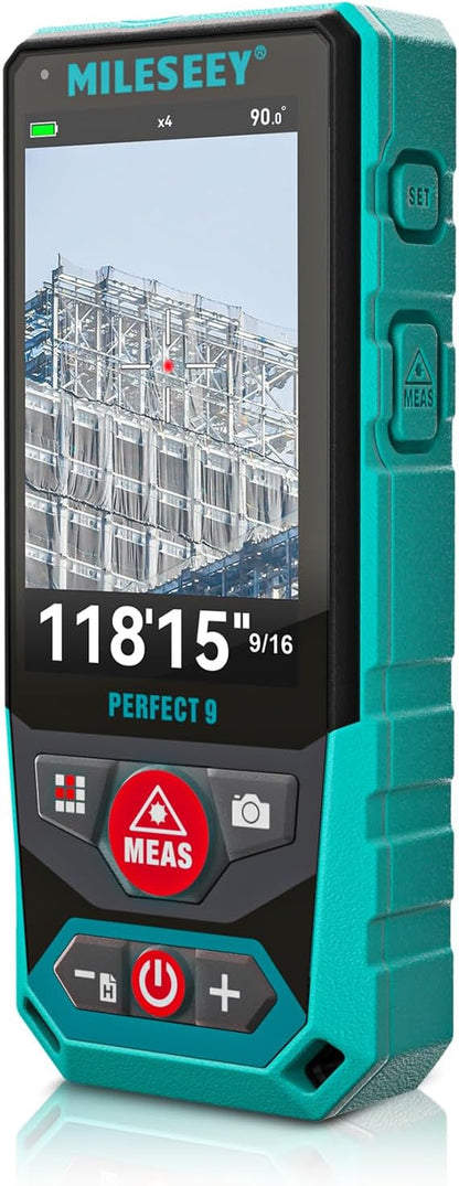 Outdoor Laser Measuring Tool, 985Ft Professional Laser Distance Meter for Construction, 4X HD Zoom &amp; 3" Backlit Display, Point-To-Point Technology for Large Outdoor Projects,