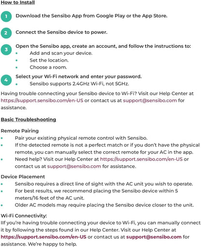 Sky, Smart Home Air Conditioner System - Quick &amp; Easy Installation. Maintains Comfort with Energy Efficient App - Automatic On/Off. Wifi, Google, Alexa and Siri. (White)